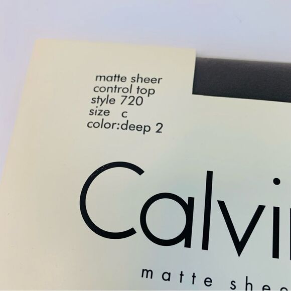 VTG Calvin Klein Matte Sheer Deep 2 Control Top Pantyhose NIP - Picture 3 of 3